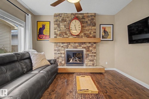 9704 221 St, Edmonton, AB - Indoor Photo Showing Living Room With Fireplace