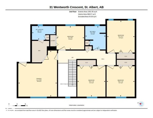Upper Level Floor plan - 31 Wentworth Crescent, St. Albert, AB - Other