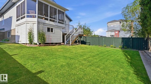 Expansive green lawn with a privacy fence - 856 Graham Wynd, Edmonton, AB 