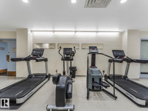 Dedicated fitness area featuring multiple cardio machines - 806 10149 Saskatchewan Drive, Edmonton, AB 