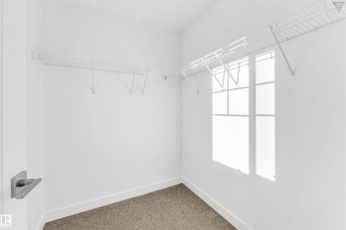 Walk-in closet featuring light gray carpeting, white walls, and bright window - 1224 14 Avenue Nw, Edmonton, AB - Indoor