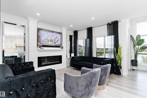 17830 62A Street, Edmonton, AB - Indoor Photo Showing Living Room With Fireplace