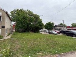 Expansive grass lot featuring mature trees and a paved sidewalk - 