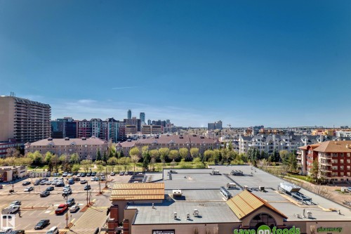 Skyline views featuring distant high-rise buildings and surrounding urban architecture - 706 10125 109 Street, Edmonton, AB 