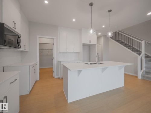 19430 22A Avenue, Edmonton, AB - Indoor Photo Showing Kitchen With Double Sink
