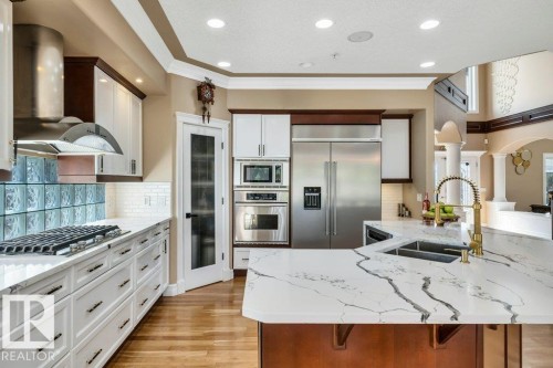 74-53302 261 Range Road, Rural Parkland County, AB - Indoor Photo Showing Kitchen With Double Sink With Upgraded Kitchen