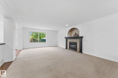 1951 120 Street, Edmonton, AB - Indoor Photo Showing Living Room With Fireplace