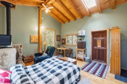 Vaulted wood-plank ceilings with exposed beams - 