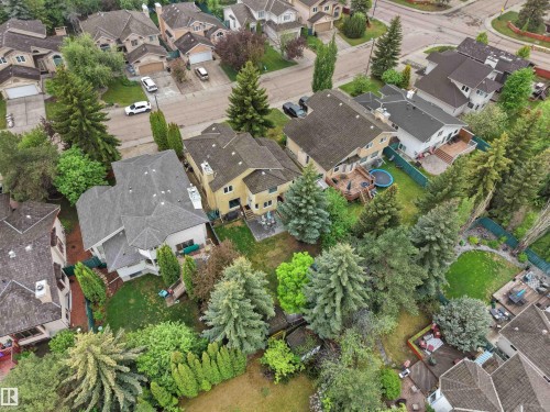 Residential properties featuring established landscaping, mature trees, and private backyards - 208 Ferguson Place, Edmonton, AB 