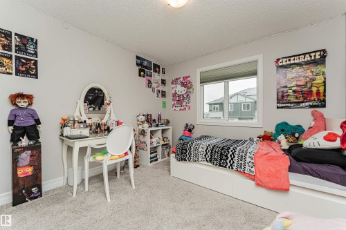 Neutral gray wall paint, light-colored carpeting, and a white-trimmed window - 8744 223 Street Nw, Edmonton, AB 