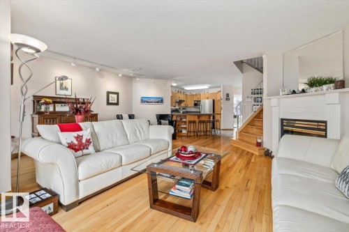 9808 108A, Fort Saskatchewan, AB - Indoor Photo Showing Living Room With Fireplace