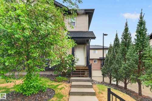 Property entrance featuring a concrete walkway and steps - 48 8716 179 Avenue, Edmonton, AB 