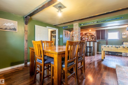 Exposed wood beam ceiling details throughout - 33 Andrew Crescent, St. Albert, AB 