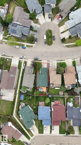 Aerial perspective highlighting a property within a residential development - 3928 30 Street, Edmonton, AB 