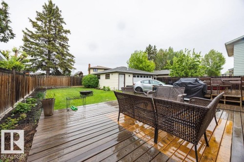 Expansive wooden deck providing ample outdoor living space - 17932 93 Avenue, Edmonton, AB 