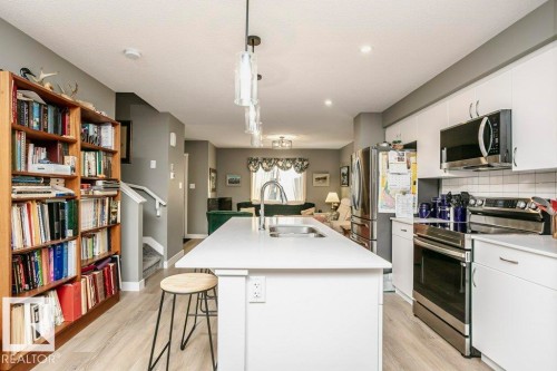 1537 Sandstone Boulevard, Sherwood Park, AB - Indoor Photo Showing Kitchen With Double Sink