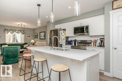 1537 Sandstone Boulevard, Sherwood Park, AB - Indoor Photo Showing Kitchen With Double Sink With Upgraded Kitchen