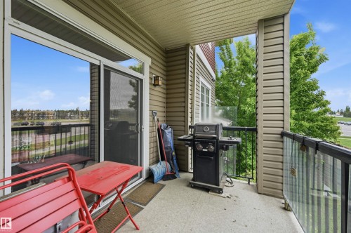 Private balcony featuring a concrete surface and composite siding - 217 2503 Hanna Crescent, Edmonton, AB 