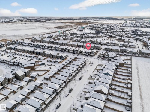 Aerial perspective of a developed residential neighborhood with rows of detached houses - 2084 Graydon Hill, Edmonton, AB 
