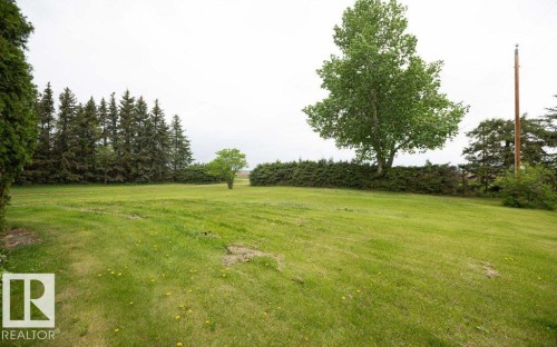 Expansive green lawn framed by mature evergreen trees - 2021 Twp Rd 604, Rural Westlock County, AB 