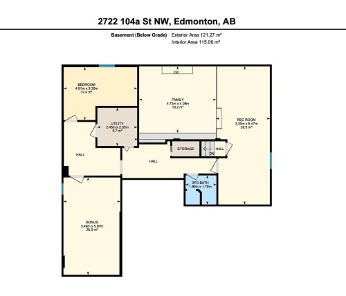 View of property floor plan - 2722 104A Street, Edmonton, AB 