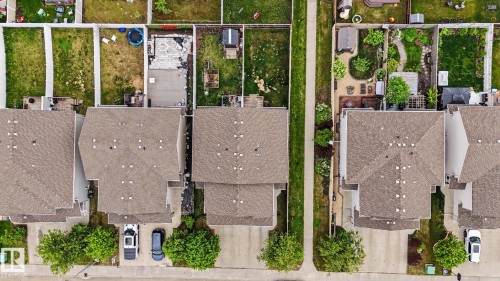 Aerial perspective highlighting residential properties with multiple detached homes - 16810 53 Street, Edmonton, AB 