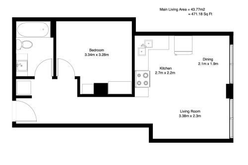 Floor plan - 411 10024 Jasper Avenue, Edmonton, AB 