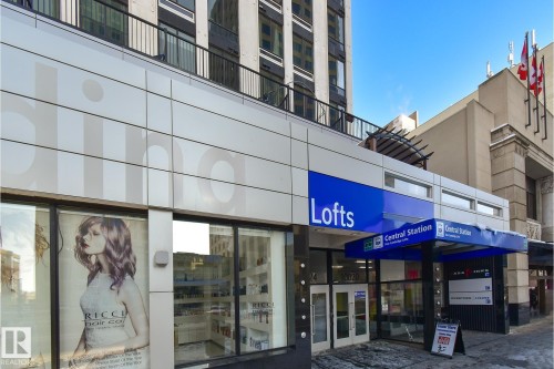 Modern building facade featuring ground-floor retail and upper-level residential units - 412 10024 Jasper Avenue, Edmonton, AB 