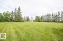 Expansive green lawn with mature evergreen trees bordering the property - 57532 Rg Rd 270, Rural Westlock County, AB 