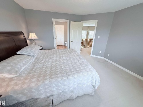 Plush carpet flooring complements light gray wall paint - 915 Picard Drive Nw, Edmonton, AB 