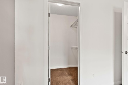 Walk-in closet with wire shelving system and carpet flooring - 217 2588 Anderson Way, Edmonton, AB 