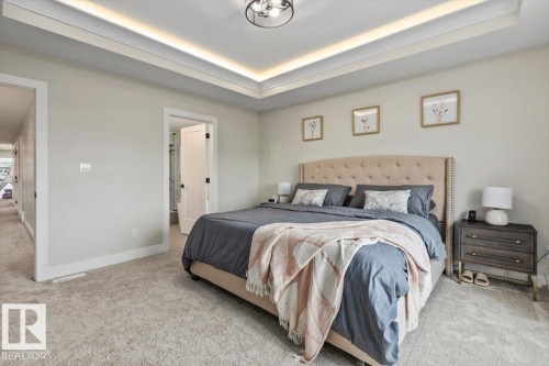 Recessed tray ceiling with integrated lighting - 45 Elwyck Gate, Spruce Grove, AB 