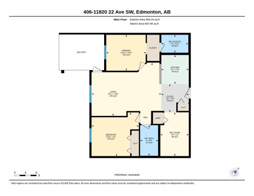 Floor plan - 406 11820 22 Avenue, Edmonton, AB 