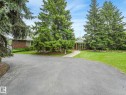 Asphalt driveway, mature evergreen trees, and a curved concrete walkway - 11921 231 Street, Edmonton, AB 