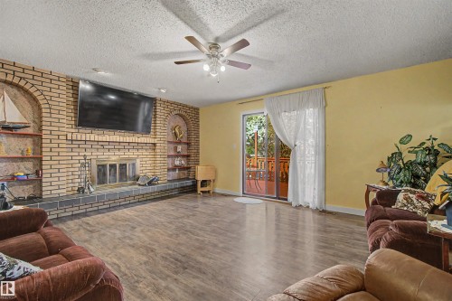 2068 45 Street, Edmonton, AB - Indoor Photo Showing Living Room With Fireplace