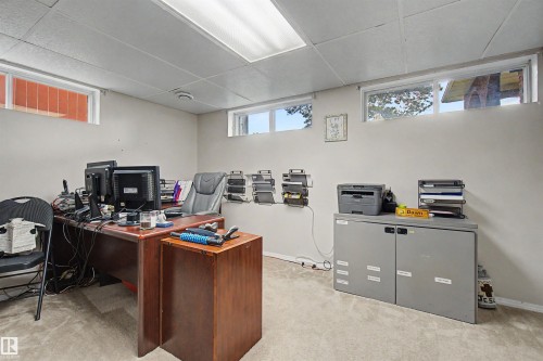 5th Bedroom used as an office space featuring light gray walls and carpeting - 2068 45 Street, Edmonton, AB - Indoor