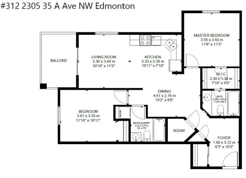 Floor plan - 312 2305 35A Avenue, Edmonton, AB 