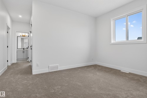 Bright room featuring a large window, neutral carpet flooring, white walls, and white trim - 15 Redbud Way, St. Albert, AB - Indoor Photo Showing Other Room