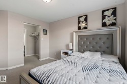 Carpeted room with light gray walls and a recessed doorway - 