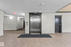 Central stainless steel elevator with dark trim - 