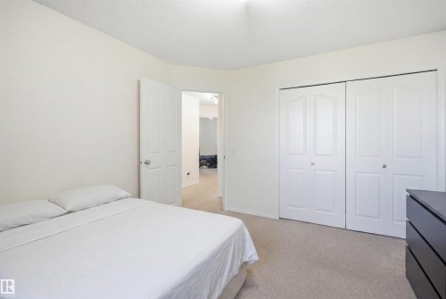 Bedroom featuring neutral carpeting and light-toned walls - 1560 37B Avenue, Edmonton, AB 