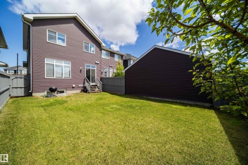Spacious fenced backyard with vibrant green lawn - 16123 31 Avenue, Edmonton, AB 