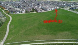 Expansive green space featuring a paved walking path and adjacent residential properties - 