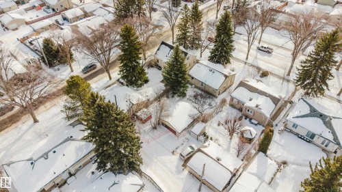 Snowy aerial view featuring a residential view - 9306 64 Avenue, Edmonton, AB 