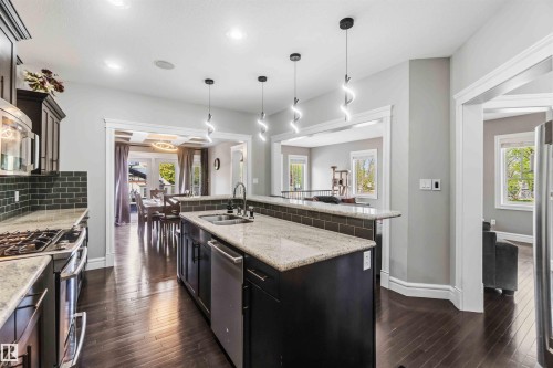 247 Ambleside Drive, Edmonton, AB - Indoor Photo Showing Kitchen With Double Sink With Upgraded Kitchen