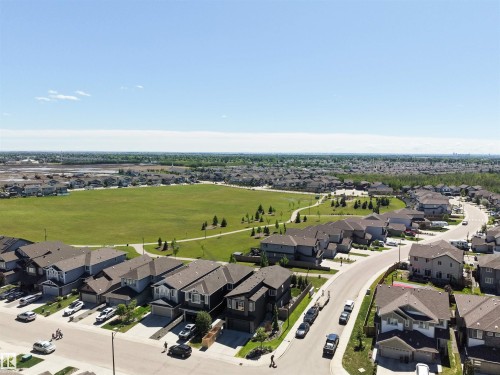 Aerial perspective showcasing a residential neighborhood with varied architectural styles - 12171 177 Avenue, Edmonton, AB 