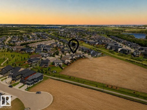 Aerial perspective showcasing a residential neighborhood with varied architectural styles - 20507 128 Avenue, Edmonton, AB 