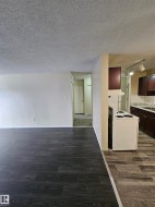 Contemporary wood-finish flooring complements light-toned walls - 