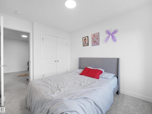 Bright interior space featuring light-colored carpeting, white walls, and a ceiling-mounted light fixture - 19316 29 Avenue, Edmonton, AB 
