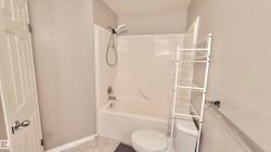 Full white bathtub and shower combination unit - 